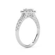 1.20 Carat Pear & Round Halo Solitaire Ring – IGI Certified