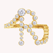Bubble White Cubic Zirconia Initial Letter Ring