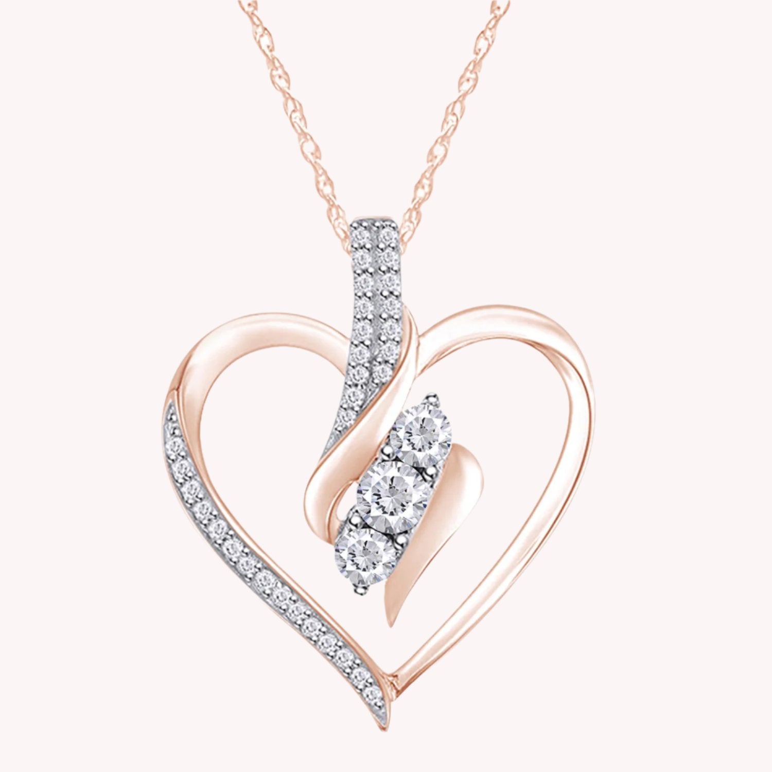 Sparkling Lab Grown Diamond Heart Pendant Necklace