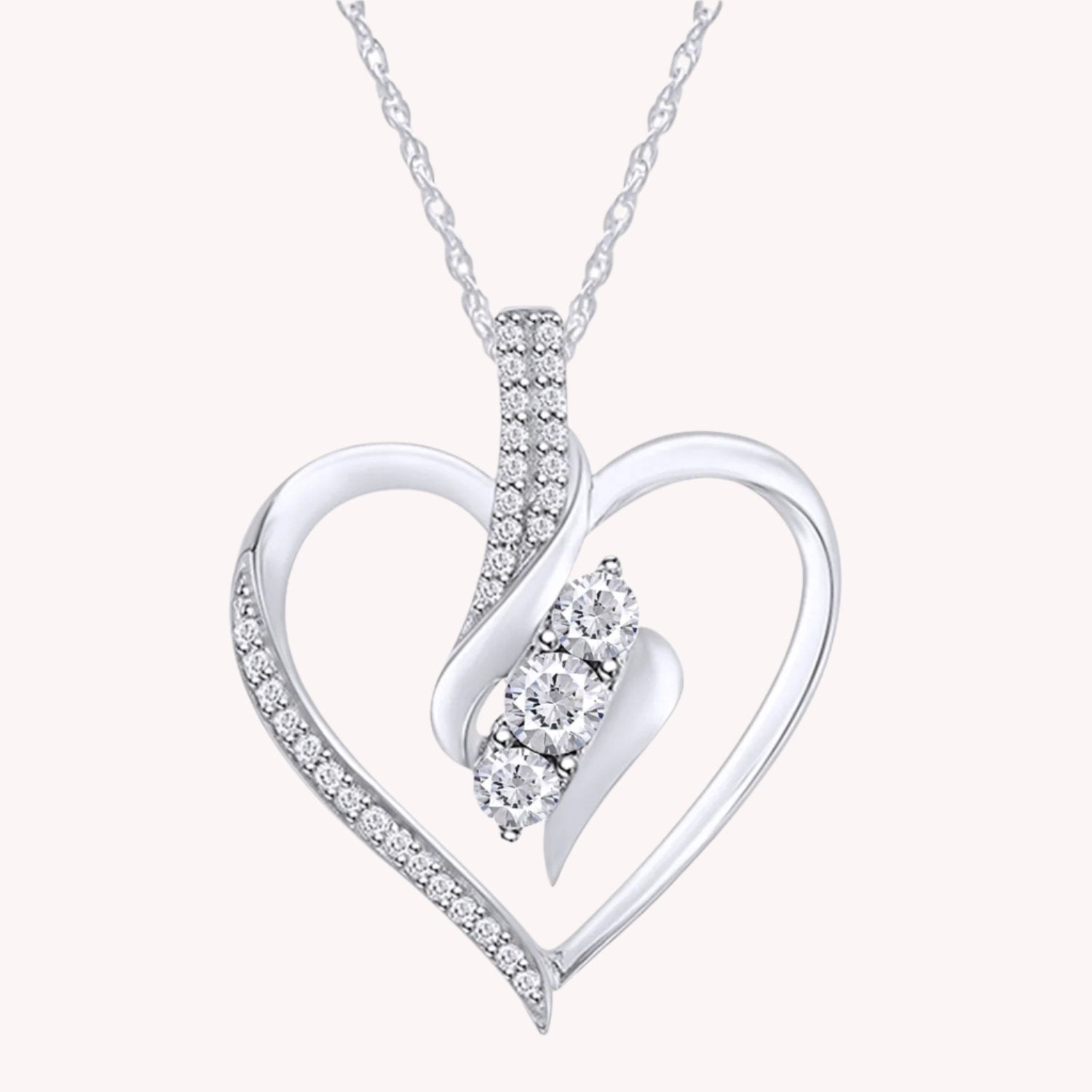 Sparkling Lab Grown Diamond Heart Pendant Necklace