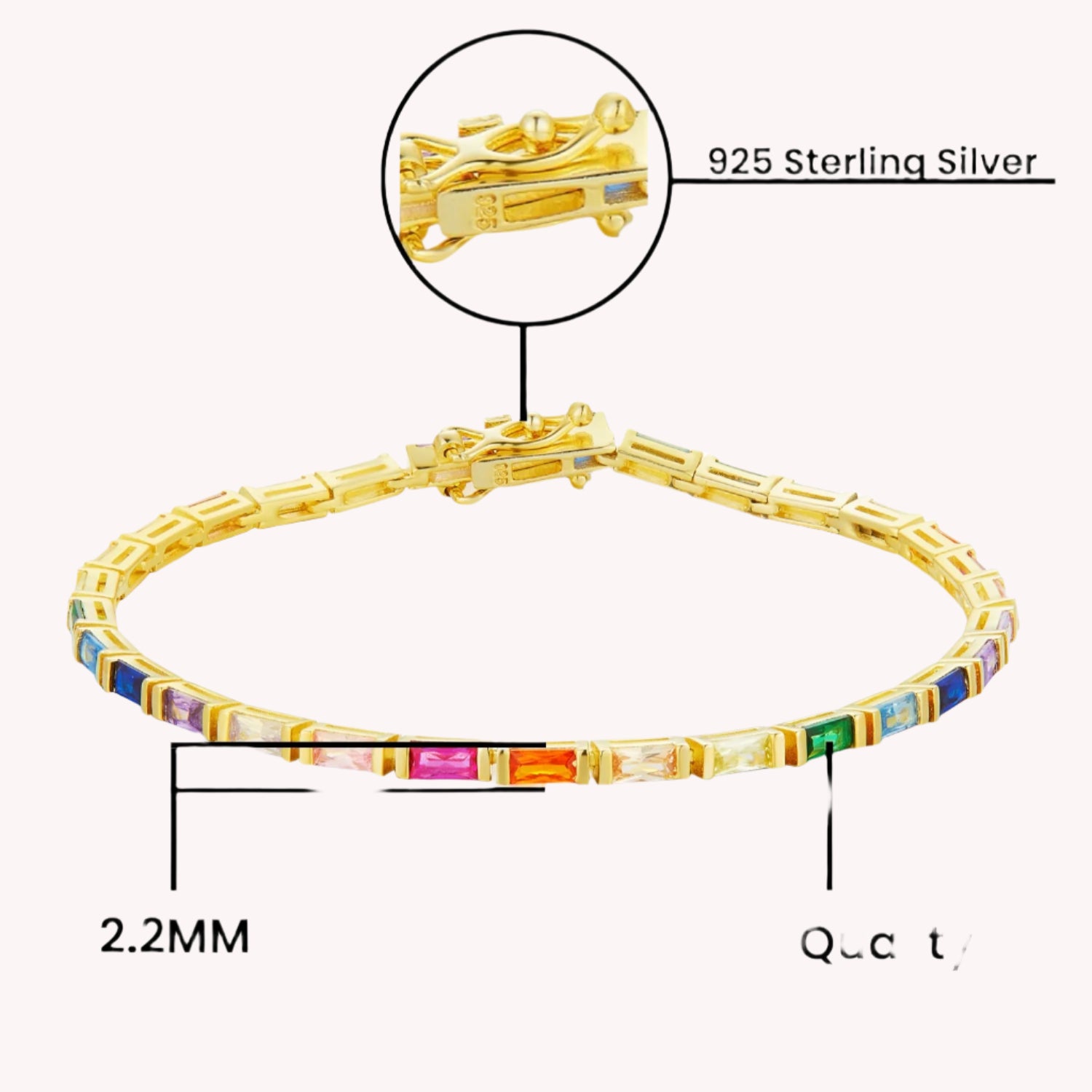 Rainbow Sparkling Tennis Bracelet