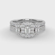 Three-Stone IGI Certified Bridal Set Ring