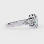 3 Stone Pear Shape Lab Grown Diamond Promise Ring