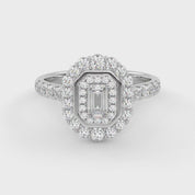 Double Halo Solitaire Engagement Ring – IGI Certified