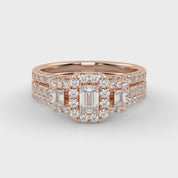 Three-Stone IGI Certified Bridal Set Ring