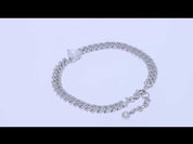 Single Row Cuban Chain Bracelet Heart & Round Shape White Cubic Zirconia