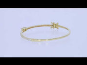 Emerald & Round White Cubic Zirconia Tennis Bangle Bracelet
