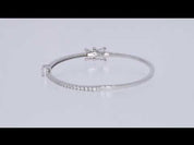 Emerald & Round White Cubic Zirconia Tennis Bangle Bracelet