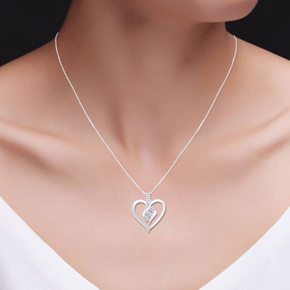 Sparkling Lab Grown Diamond Heart Pendant Necklace