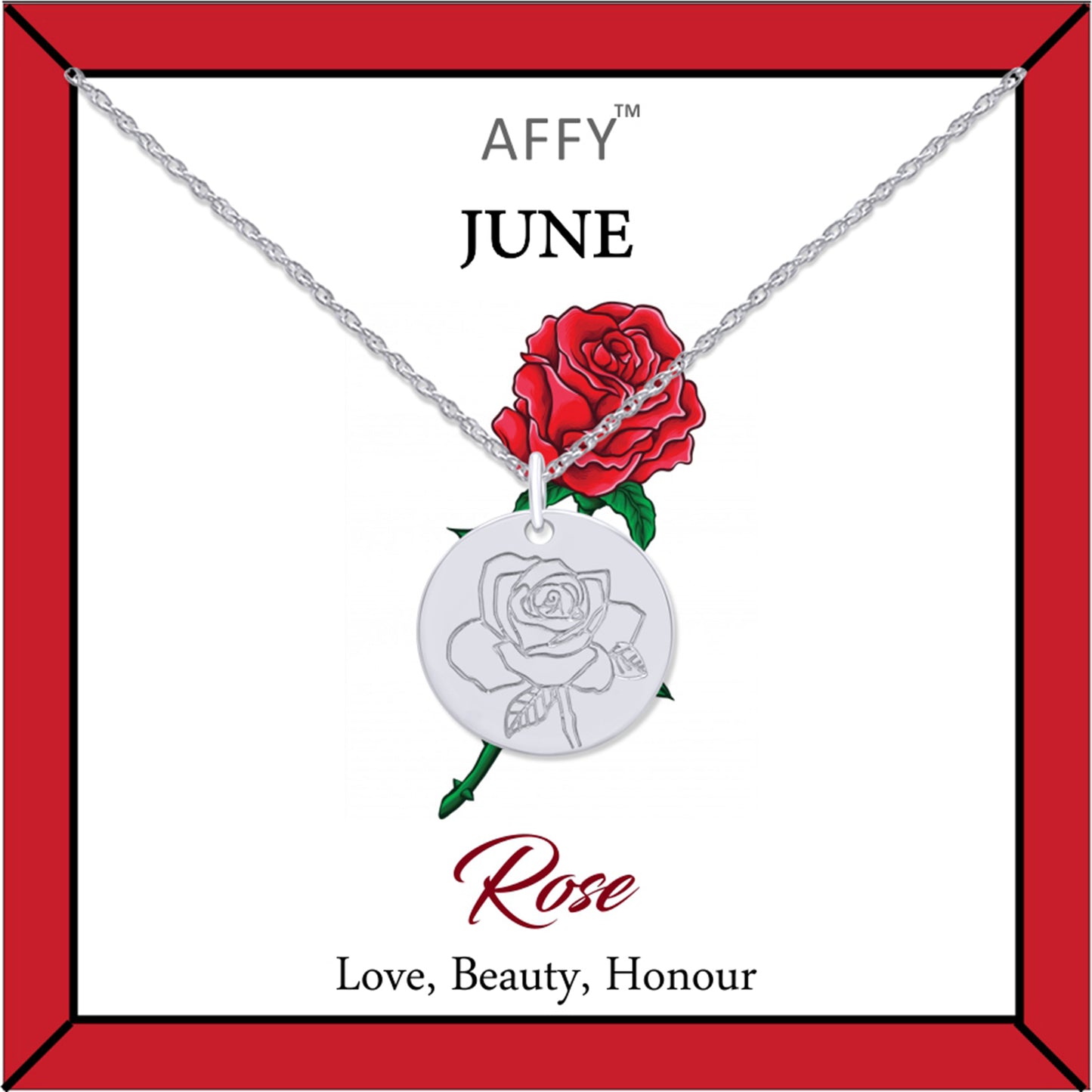 Birth Flower Necklace Engraved Custom Floral Pendant Necklaces In 14k Gold Plated Brass