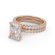 Radiant and Round IGI Certified Lab Grown Diamond Bridal Set Ring