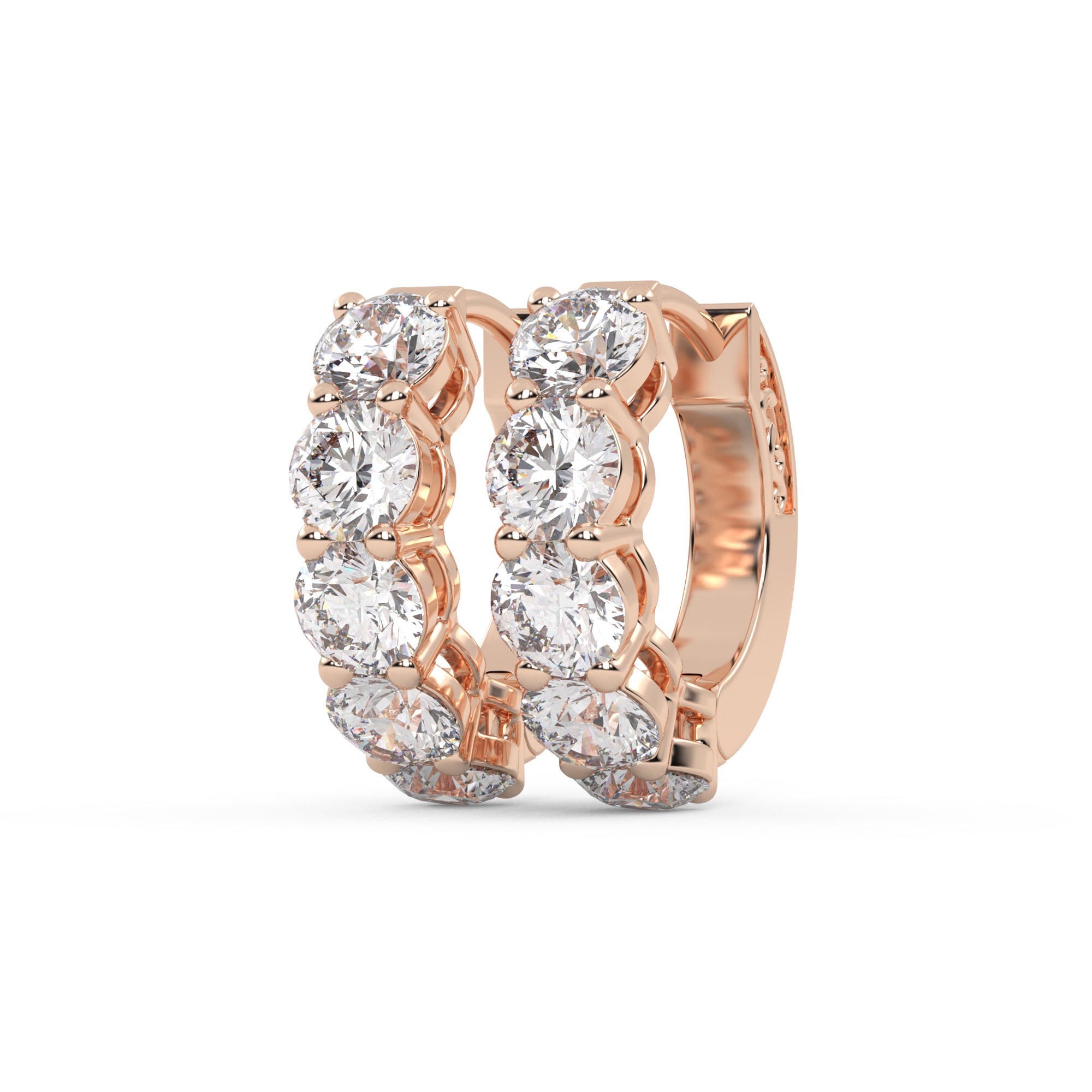 IGI Certified Lab Grown Diamond Five Stone Hoop Earrings