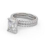 Radiant and Round IGI Certified Lab Grown Diamond Bridal Set Ring