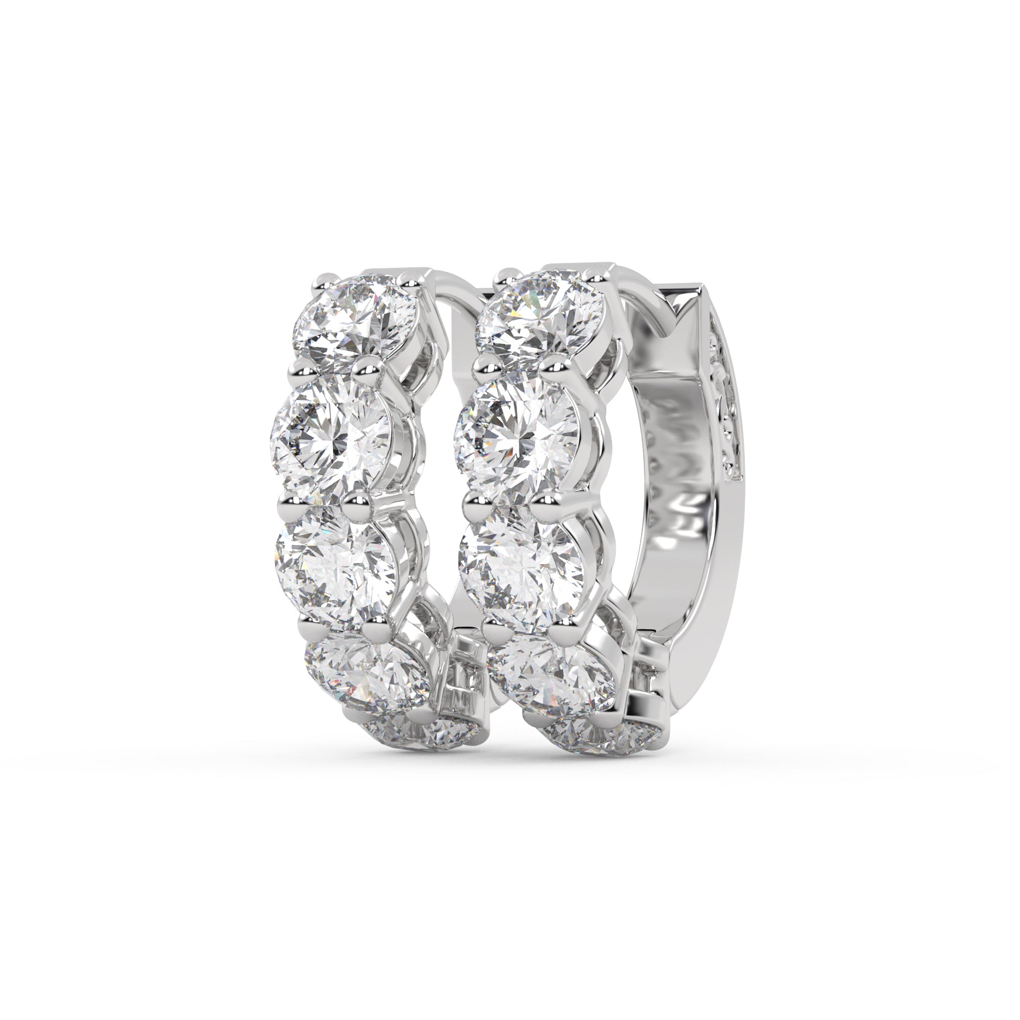 IGI Certified Lab Grown Diamond Five Stone Hoop Earrings