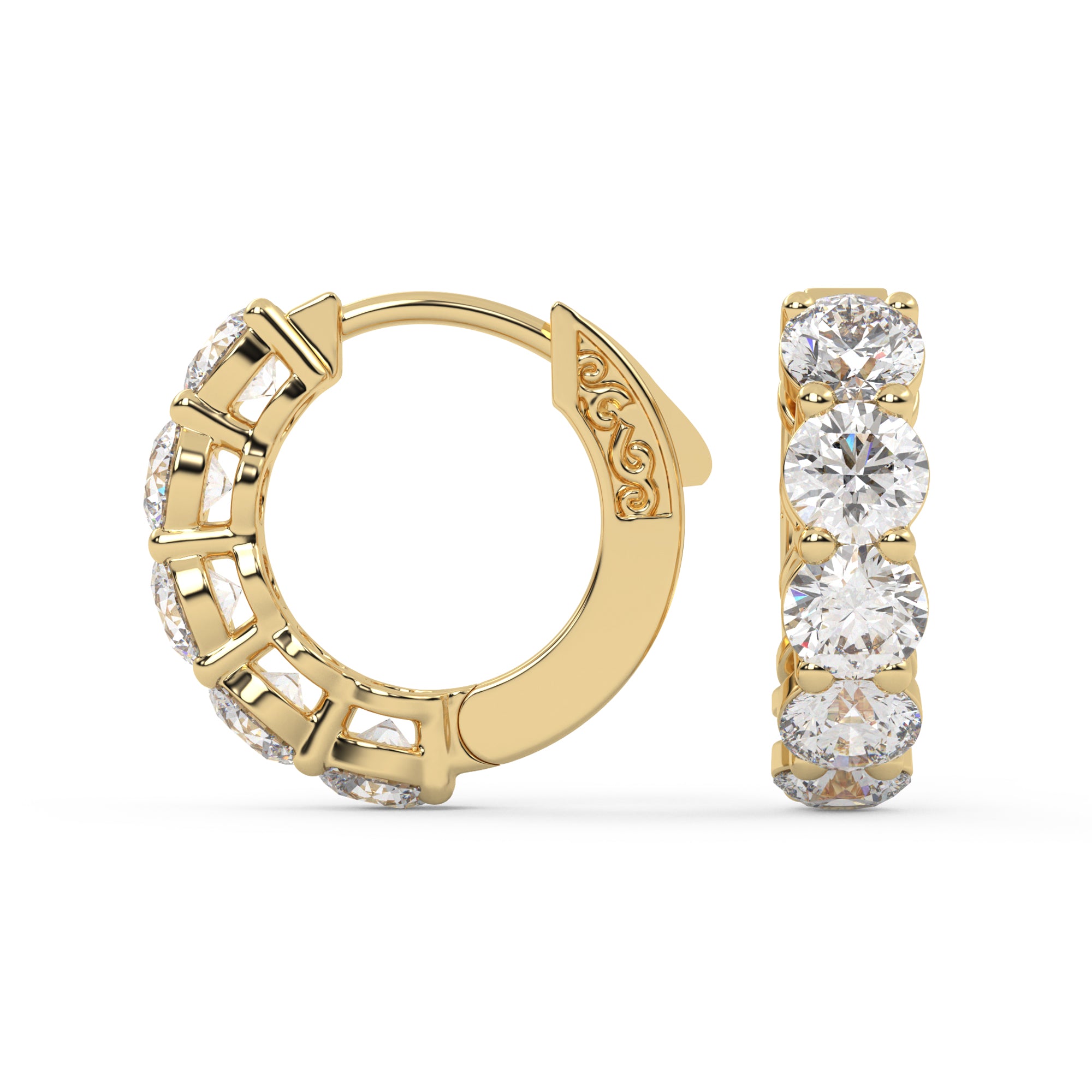 IGI Certified Lab Grown Diamond Five Stone Hoop Earrings