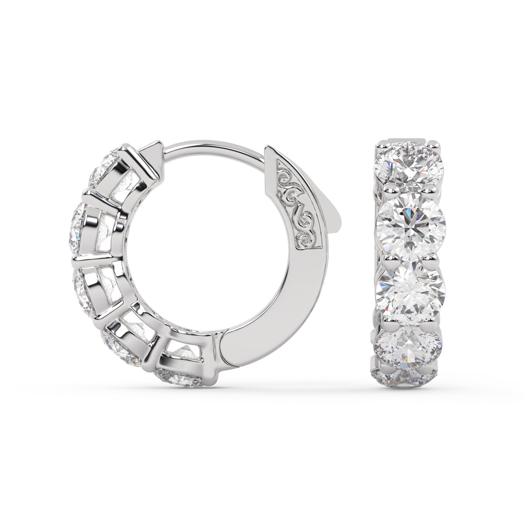 IGI Certified Lab Grown Diamond Five Stone Hoop Earrings