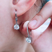 6MM Lab Created Moissanite Dangle Earrings