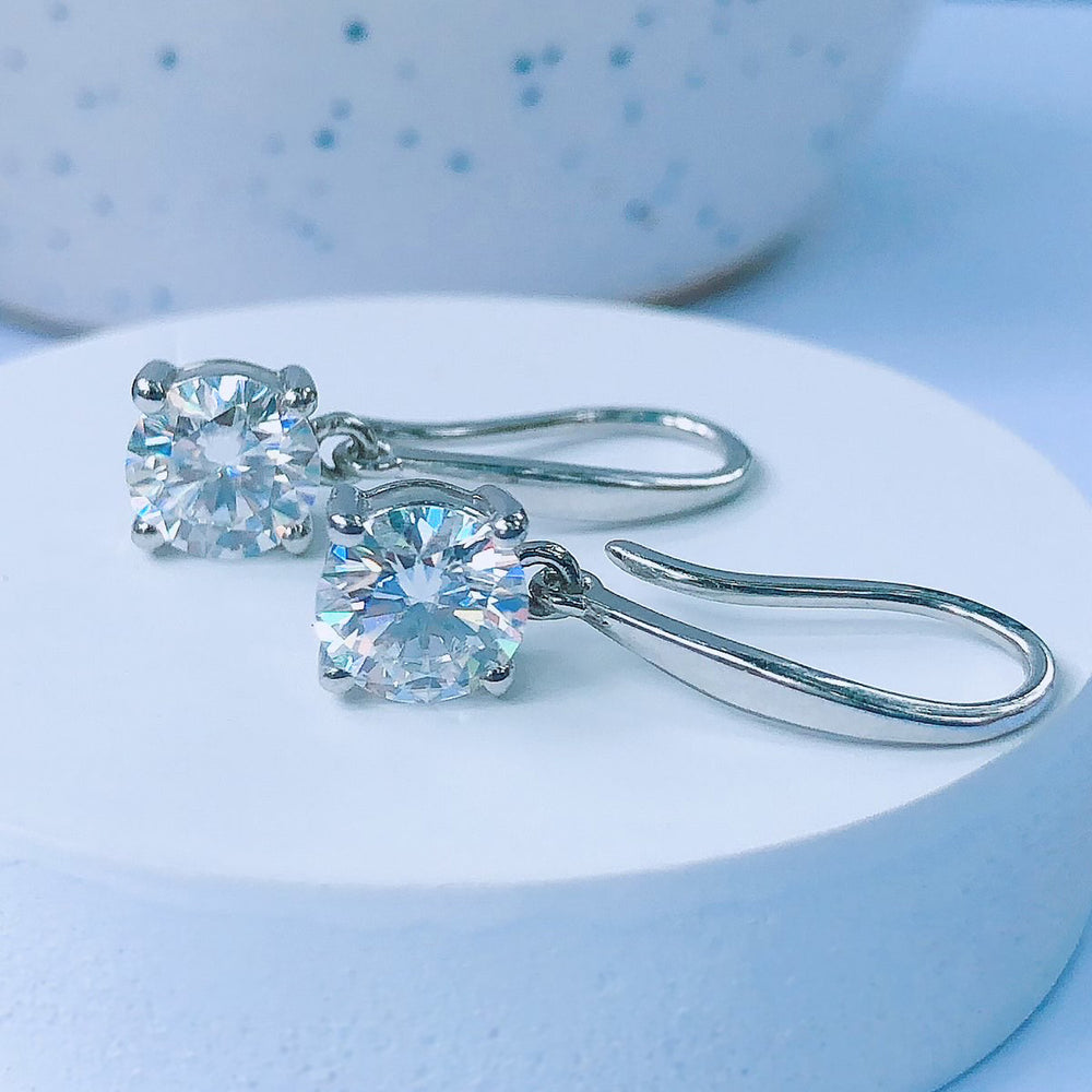 
                      
                        2 Carat Round Cut Lab Created Moissanite Diamond Dangle Earrings For Women In 925 Sterling Silver
                      
                    