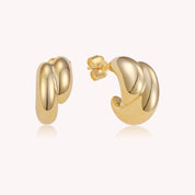 Lia Chunky Double Cresent Moon Earrings