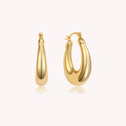 Ivy Chunky Oval Minimal Hoop Earrings