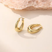 Ivy Chunky Oval Minimal Hoop Earrings