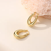 Ivy Chunky Oval Minimal Hoop Earrings