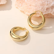 Noa Chunky Round Hoop Earrings