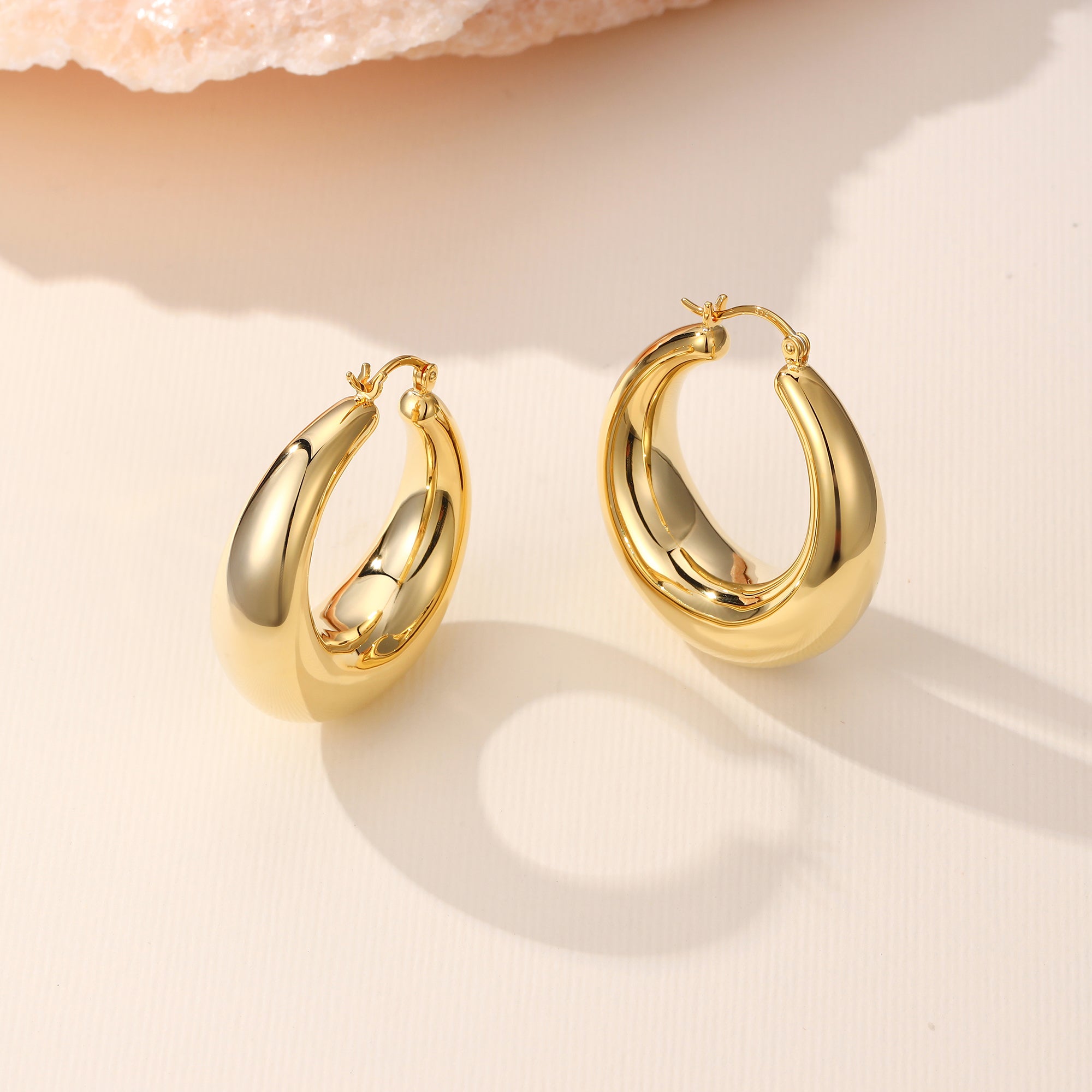 Noa Chunky Round Hoop Earrings