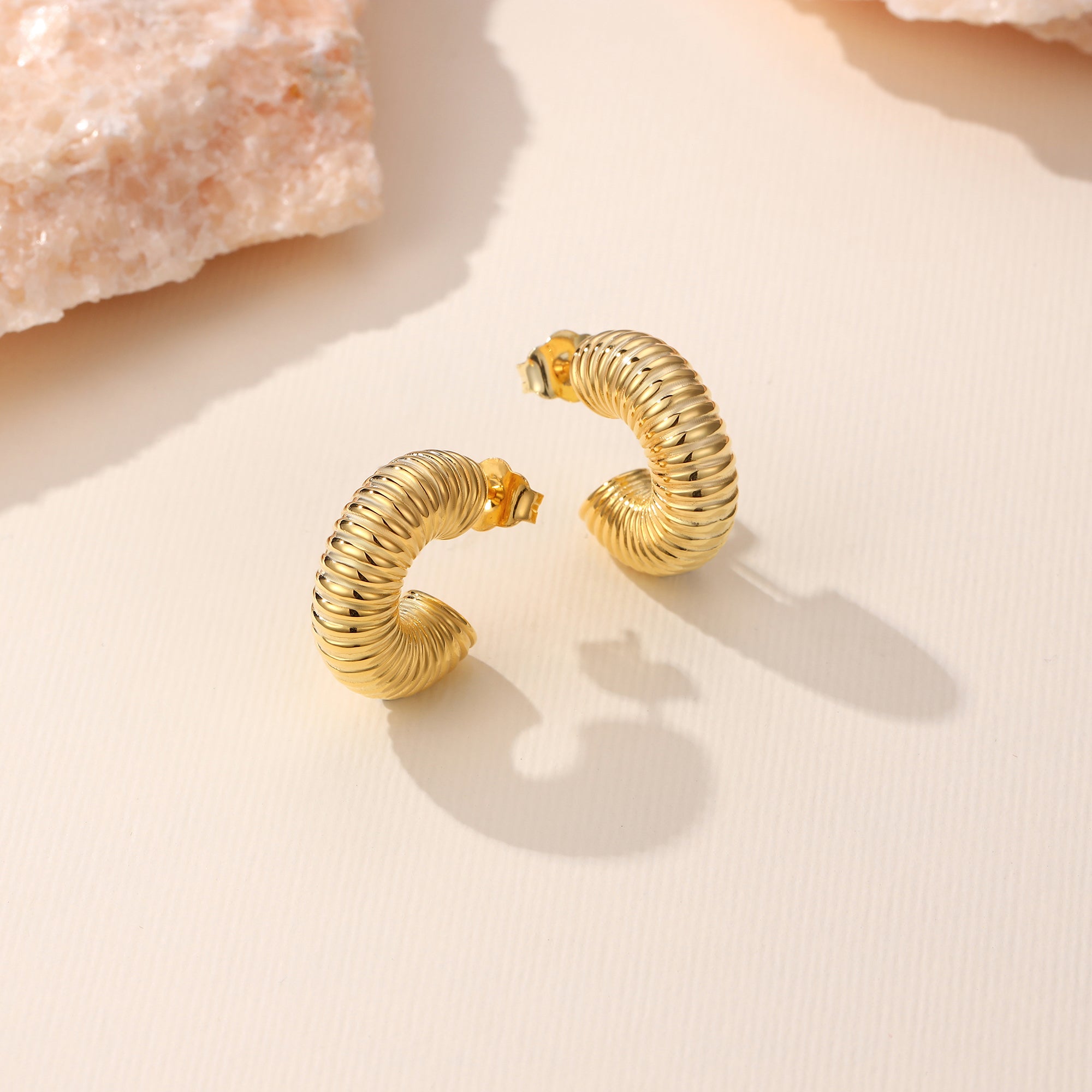 Roy Chunky Ribbed Hoop Earrings