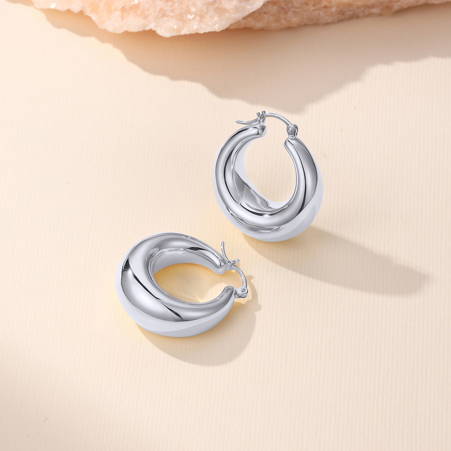 Jax Chunky Dome Drop Hoop Earrings