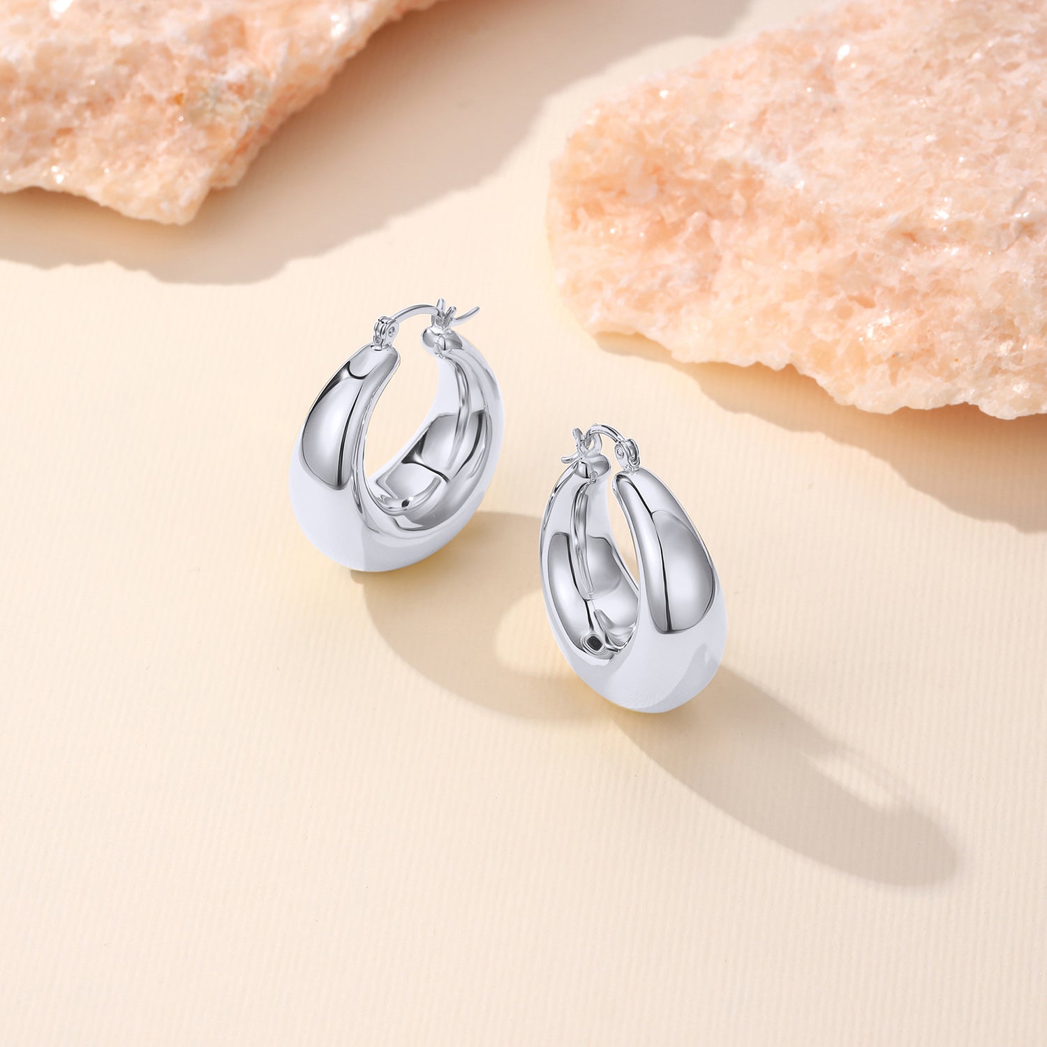 Jax Chunky Dome Drop Hoop Earrings