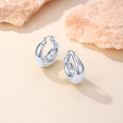 Jax Chunky Dome Drop Hoop Earrings