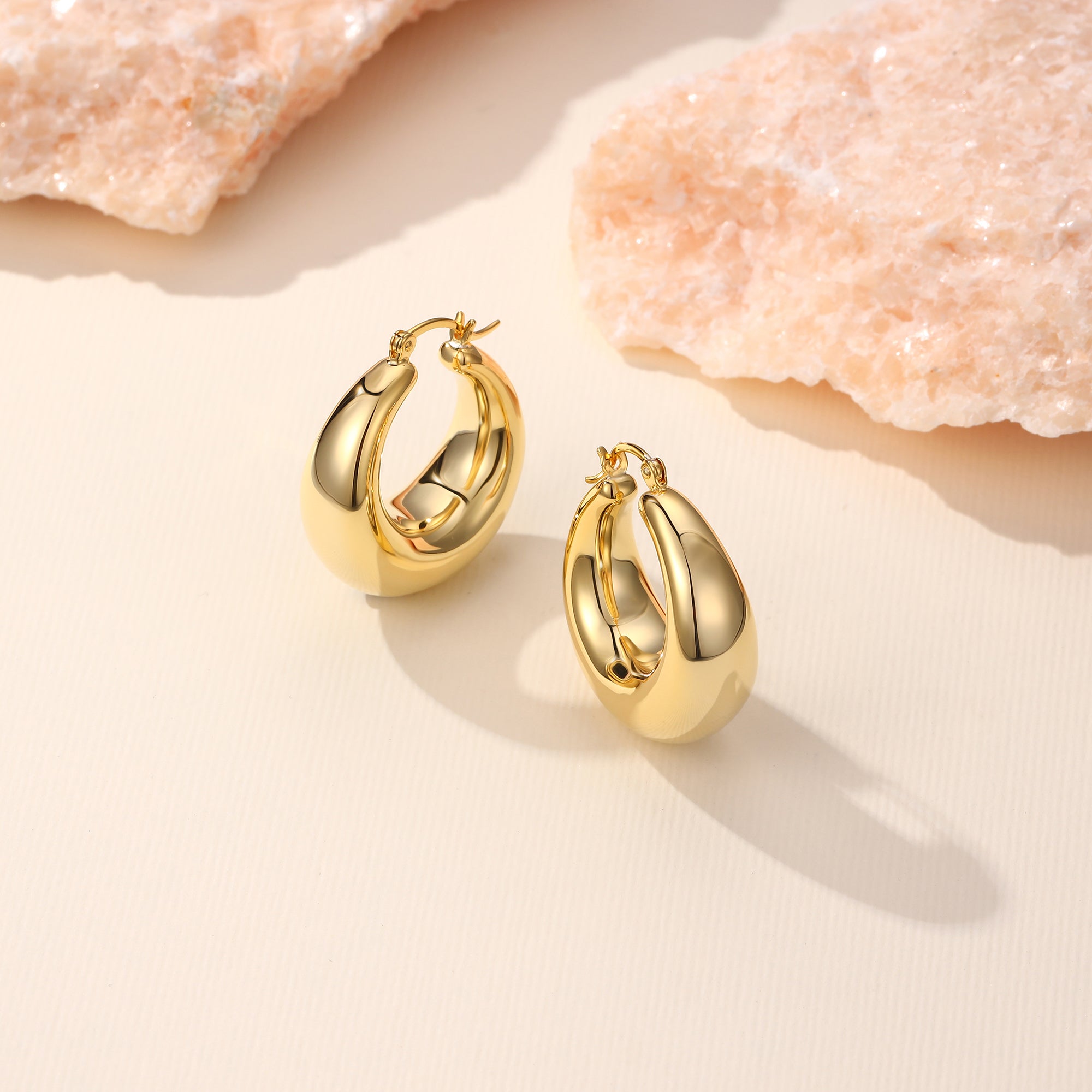 Jax Chunky Dome Drop Hoop Earrings