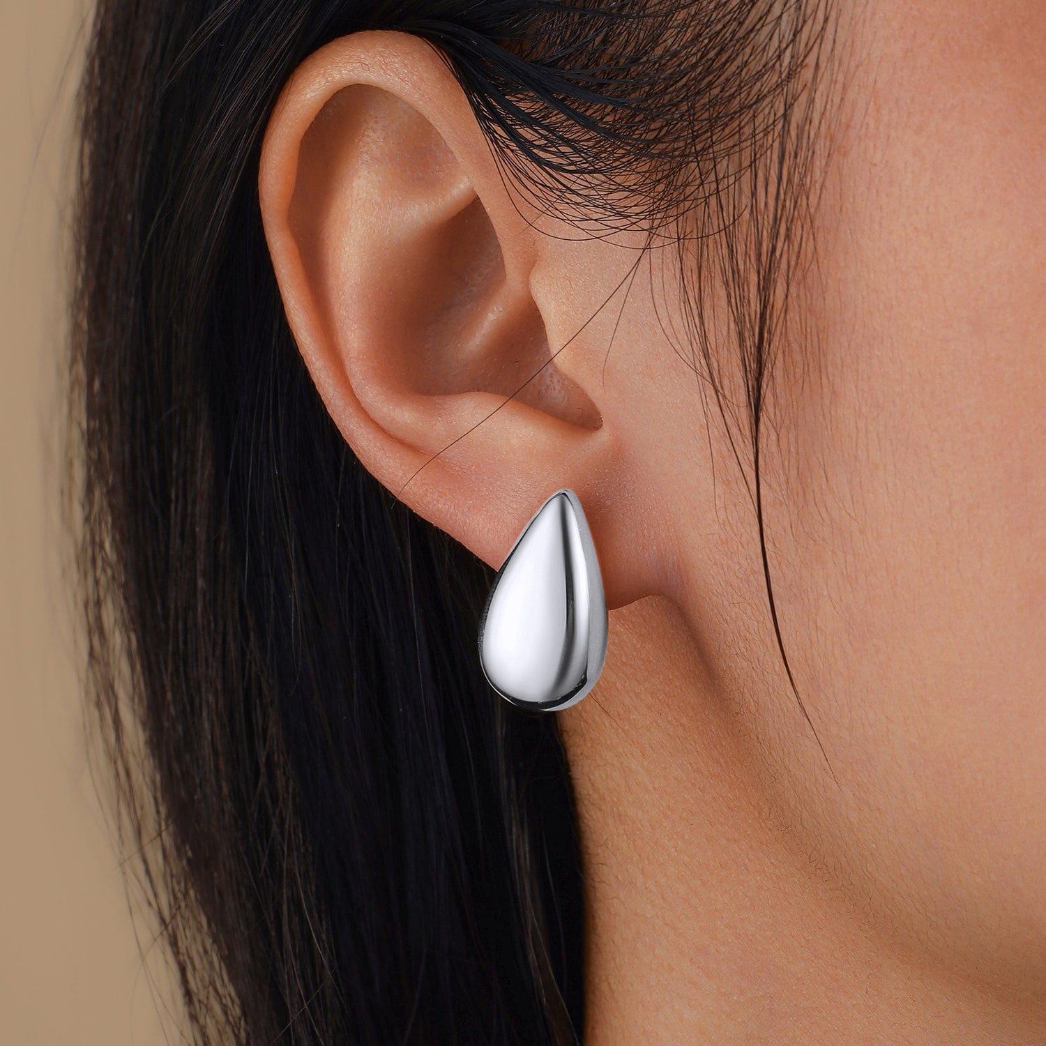 Amy Chunky TearDrop Hoop Earrings