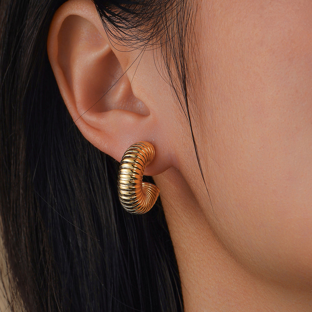 Roy Chunky Ribbed Hoop Earrings