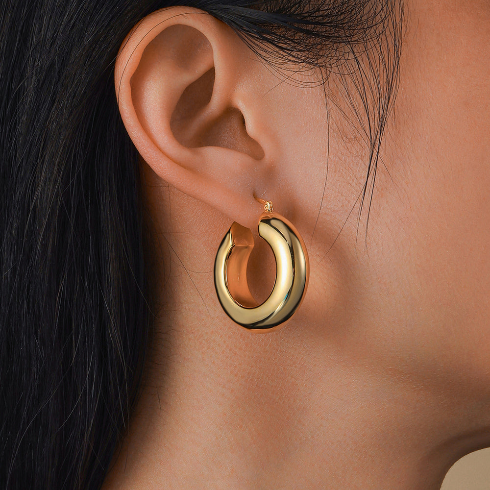 Jia Chunky Chic Hoop Earrings