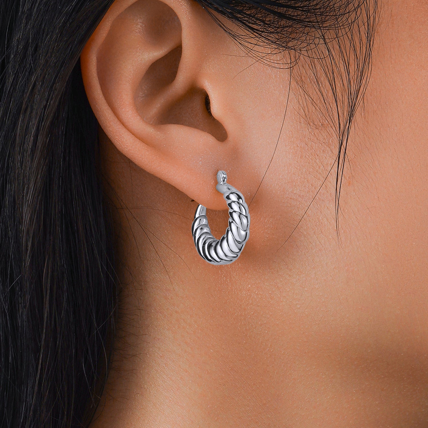 Rio Chunky Croissant Hoop Earrings