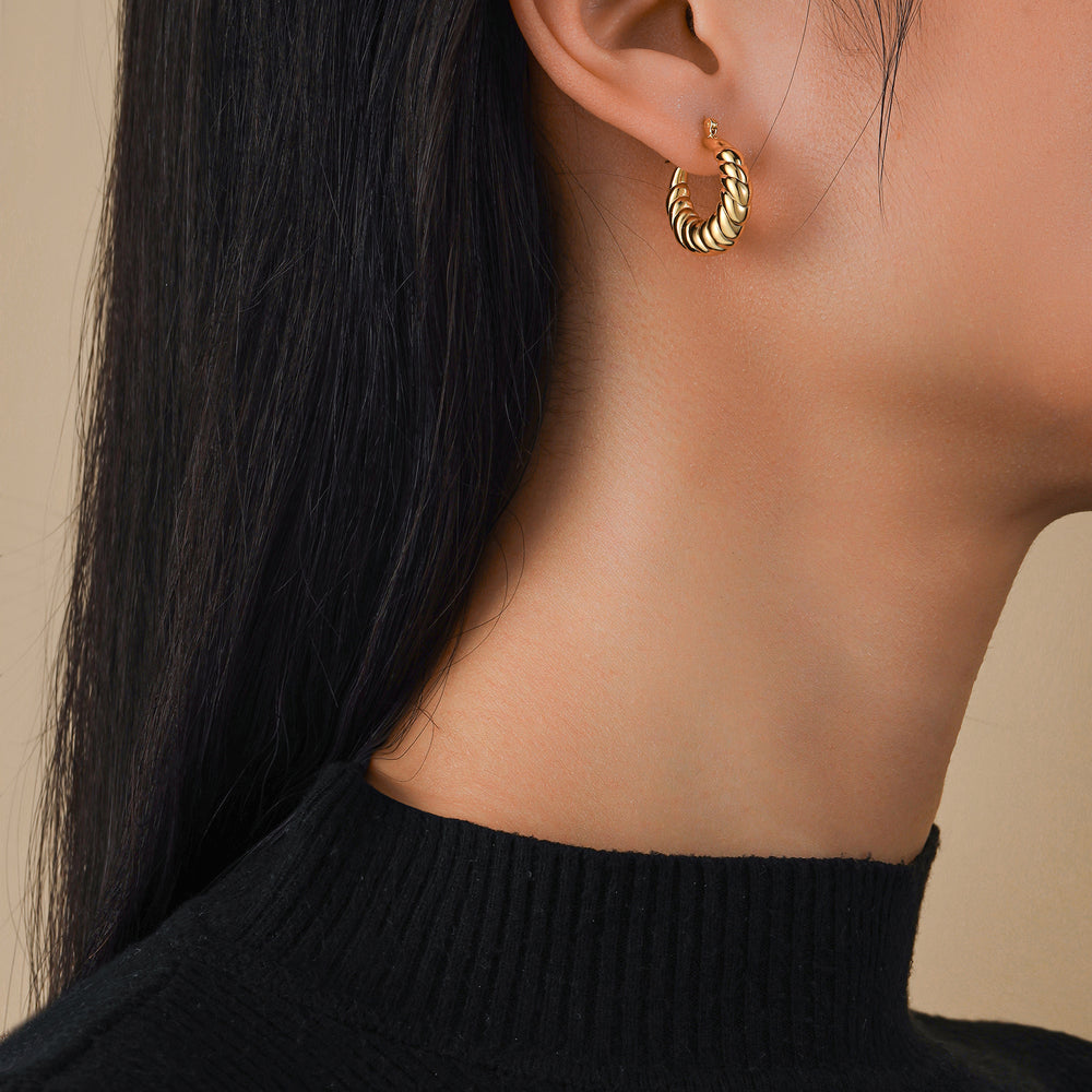 Rio Chunky Croissant Hoop Earrings