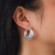 Jax Chunky Dome Drop Hoop Earrings