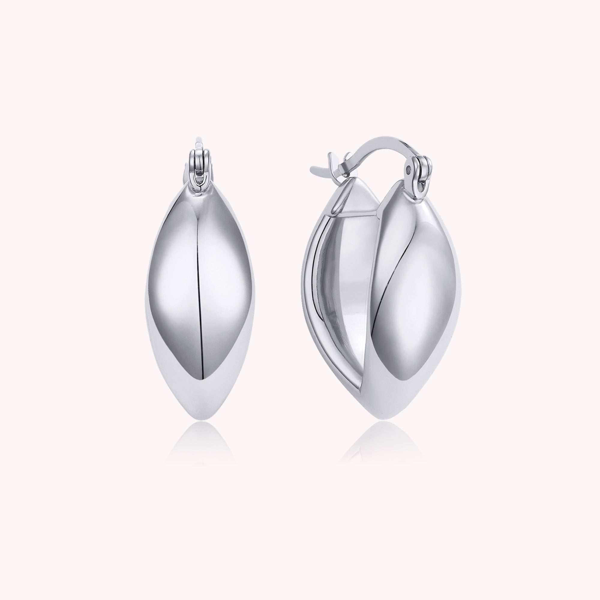 Max Chunky Oval Leaf Hoop Earrings