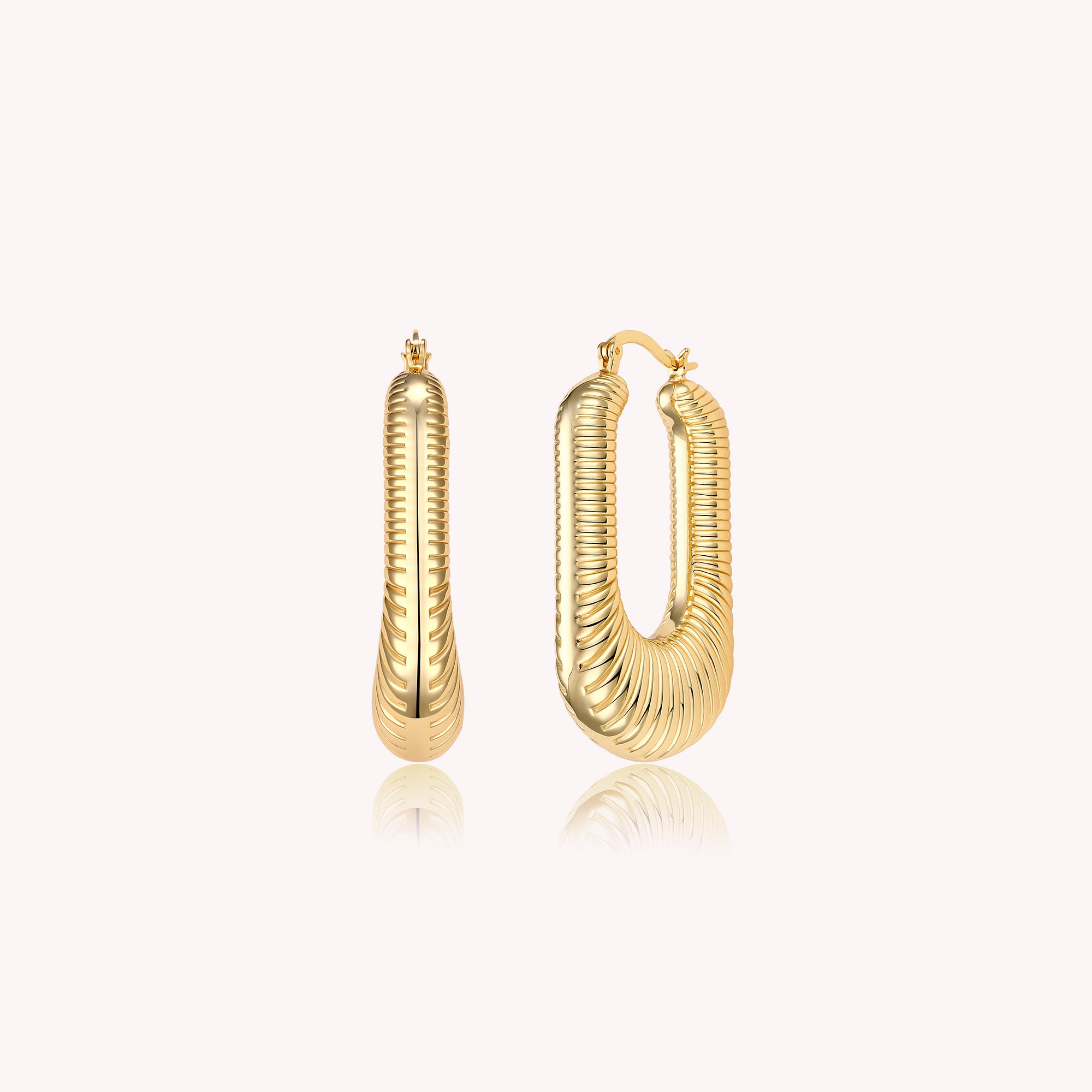 Eve Chunky Textured U Shape Hoop Earrings