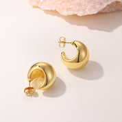 Ian Chunky Moon Shape Hoop Earrings