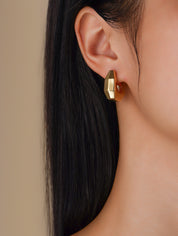 Ava Chunky Mini Puff Bamboo Hoop Earrings