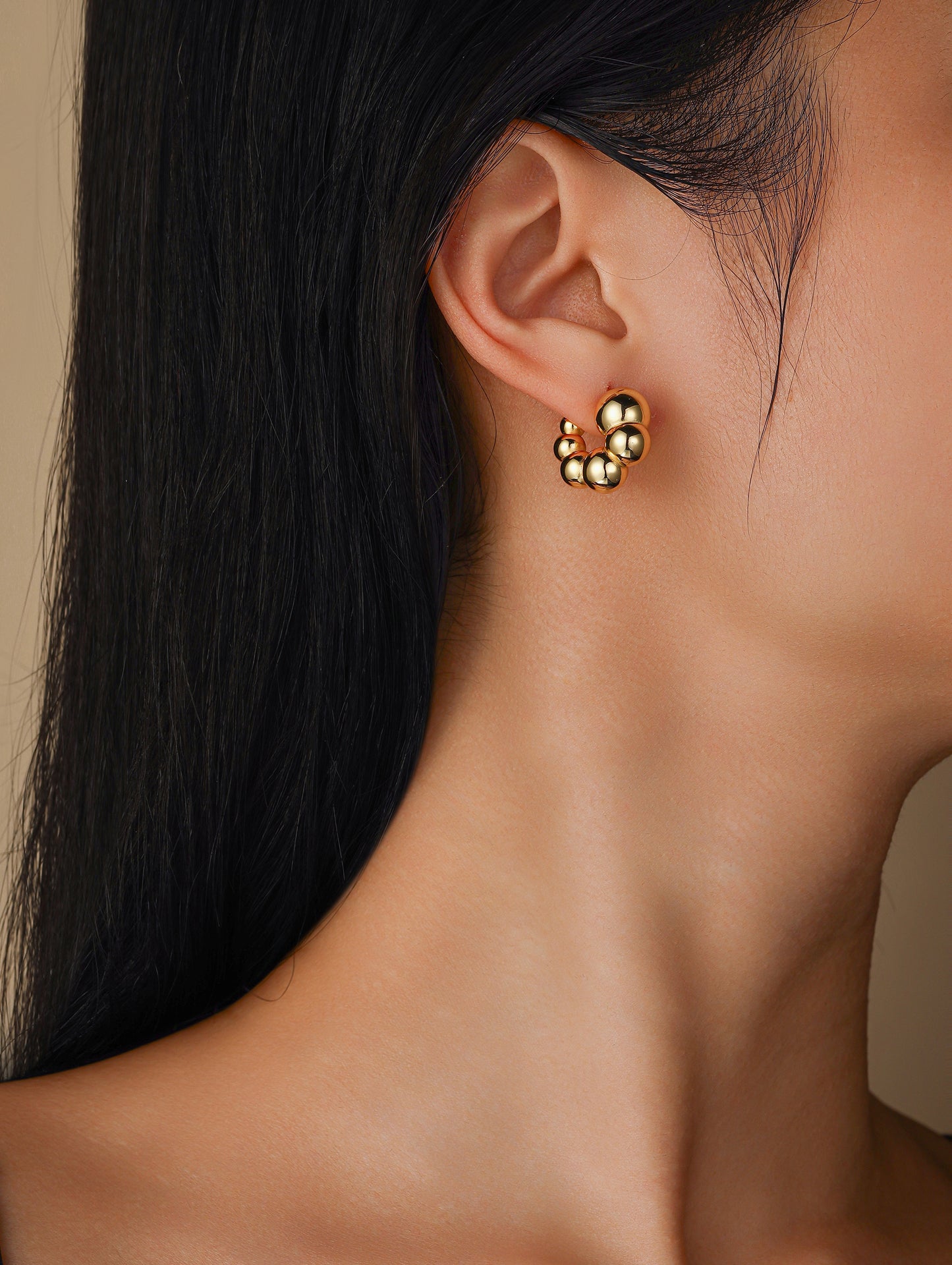 Ari Chunky Beaded Hoop Earrings