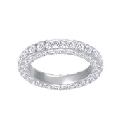 Full Eternity White Cubic Zirconia Wedding Band Ring