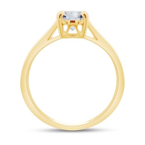 IGI Certified Lab Grown Diamond 4 Prong Solitaire Engagement Ring (10K/14K Solid Gold) Oval Shape Anniversary Promise Ring For Women Jewelry
