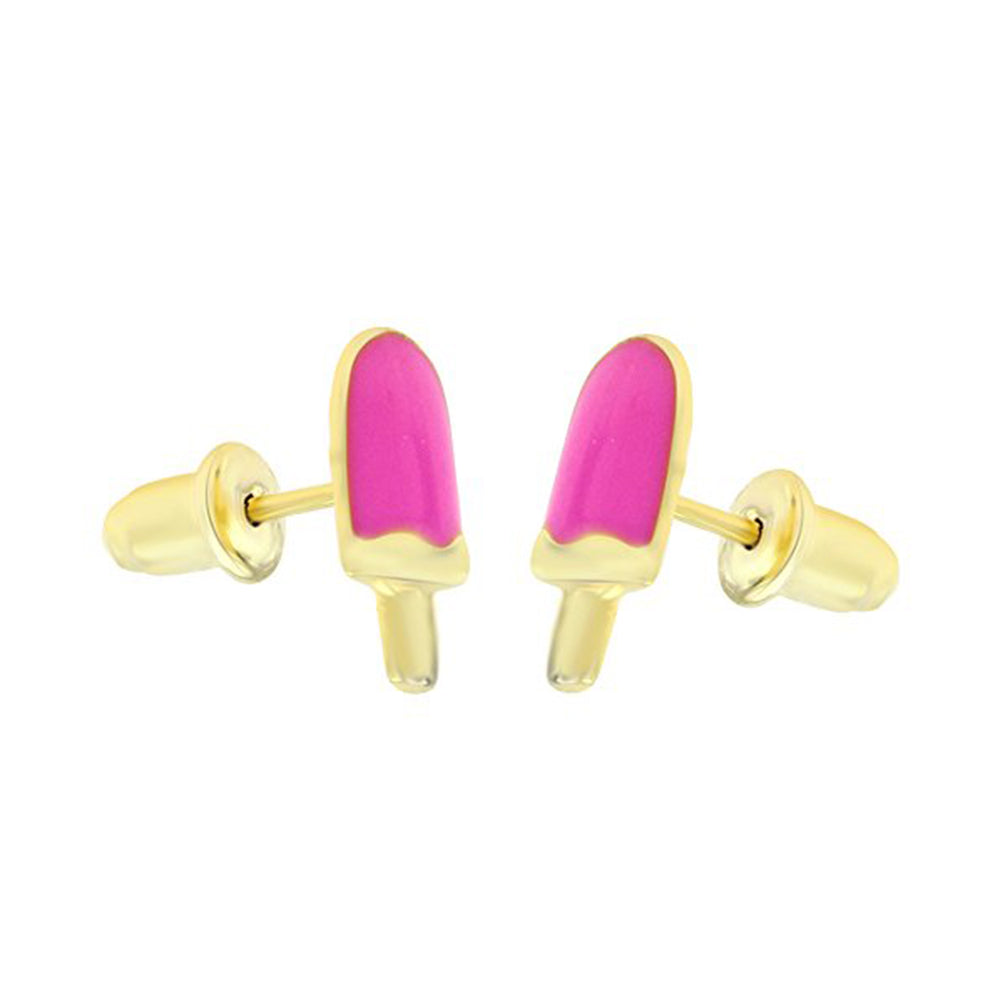 
                      
                        Jewelry Candy Ice Cream Pink Enamel Stud Earrings In 925 Over Sterling Silver
                      
                    