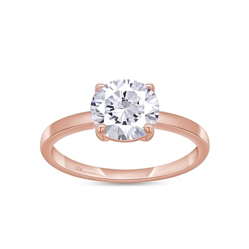 
                      
                        1 Carat Round Lab Created Moissanite Diamond Solitaire Engagement Ring For Women In 925 Sterling Silver Or 10K Or 14K Solid Gold
                      
                    