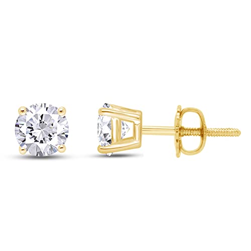 
                      
                        0.08ct to 1/2ct Lab Grown Diamond Round Stud Earrings for Women in 14k Gold (G-H Color, VS-SI Clarity) Prong Set Round Cut Screw Back Studs
                      
                    