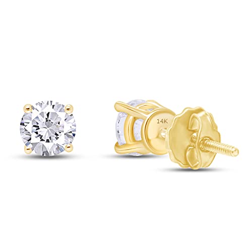 
                      
                        0.08ct to 1/2ct Lab Grown Diamond Round Stud Earrings for Women in 14k Gold (G-H Color, VS-SI Clarity) Prong Set Round Cut Screw Back Studs
                      
                    